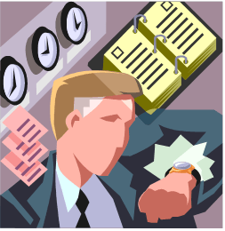 businessman looking at watch