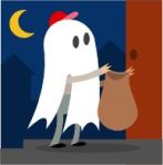 kid in ghost costume