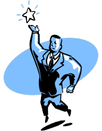 man reaching for star