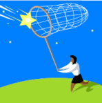 woman catching star