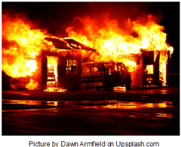 fire burning home