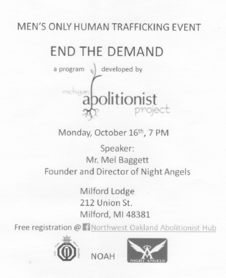 Mens event on human trafficking