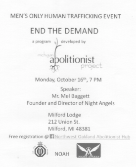 Mens event on human trafficking